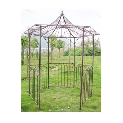 China Factory Price Wrought Iron Metal Patio Pergola Gazebo Easily Assembled Stylish Metal Arches Gazebos Garden Gazebos Garden Gazebos for sale