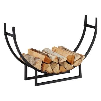 China Factory Direct Black Iron Firewood Rack Firewood Rack Indoor Firewood Log Rack Rack Frames Fire Wood Storage Stacking Racks for sale