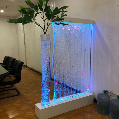 China Custom Acrylic Decoration Cocunut Acrylic Screen Led Water Bubble Wall Fountains for sale