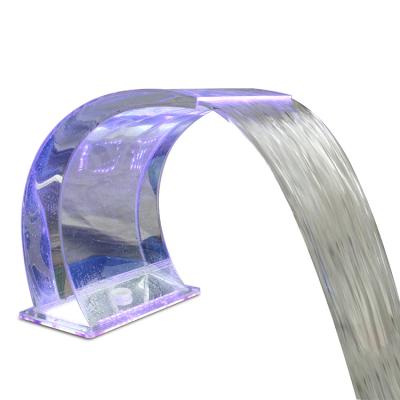 China Swimming Pool/Spa/Pond Waterfall Acrylic Waterfall Blade with LED Light for Garden and Swimming Pool for sale