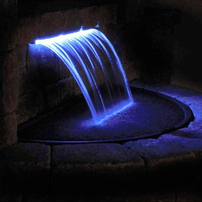 China Pond Spillway Decorative Stainless Steel Water Blade Garden Downspout Pure Waterfall Led Swimming Pool Waterfall Fountain for sale