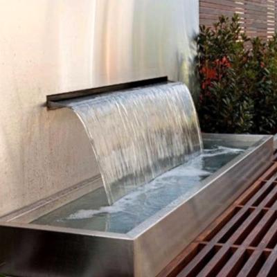 China Minimalist first-grade stainless steel swimming pool fountain pool waterfall, pond waterfall for sale