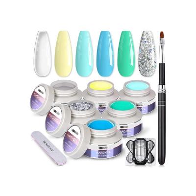 China Home Use Morovan Salon Use And Mixed 6 Color Gel Hard UV Nail Kit For Nail Extension for sale