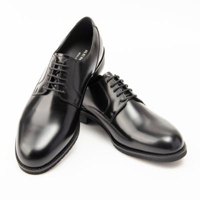 China Breathable Party Wear Black Genuine Leather Derby Men Dress Shoes Italian Formal Leather for sale