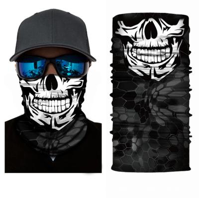 China Polyester Fabric Skull Microfiber Bandana Face Bandana Face Bandana Neck Cuff Popular Customized Customized Printing Neck Cuff for sale