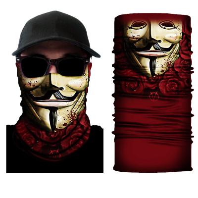 China Popular Wholesale Multifunctional Adjustable Black Bandana Face Mask Skull Bandanas Neck Cuff for sale