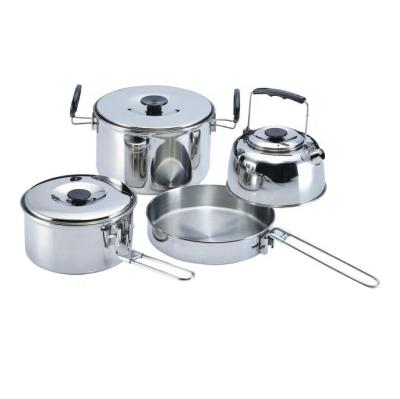 China Camping 12pcs Outdoor Viable Increasing Mess Kit Hanging Pot Pan Kettle Picnic Camping Cookware for sale