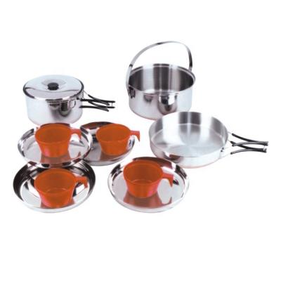 China Sustainable 6pcs S/S OUTDOOR COOKWARE SET Camping Outdoor Cookware Cook Set for sale