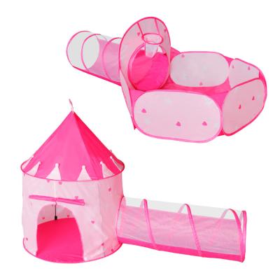 China Soft Toy Pink Hot Sale Stars Indoor Outdoor With Three-piece Tunnel Intelligence Development Kids Soft Crawling Toy Tent for sale