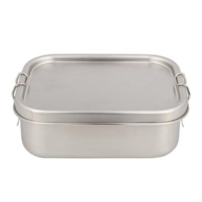 China Bpa Free Eco Friendly Sustainable Kids Lunch Box Stainless Steel Food Container With Buckle Lid for sale