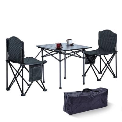 China Portable Rise Folding Going Traditional Outdoor Family Day Picnic Aluminum Alloy Hi-Q Fishing Beach Camping Chair and Desk Set for sale