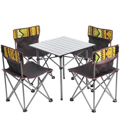 China High Quality Ethnic Style Aluminum Alloy Folding Family Easy-carry Day Hiking Picnic Fish Beach Camping Chair and Table Set for sale