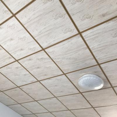 China PVC Design Non Self Adhesive Wood Film Roll For Gypsum Ceiling Tiles for sale