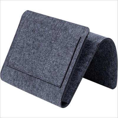 China Folding Home Accessories Felt Bed Sofa Storage Organizer Bag For Magazines Phone Outdoor for sale