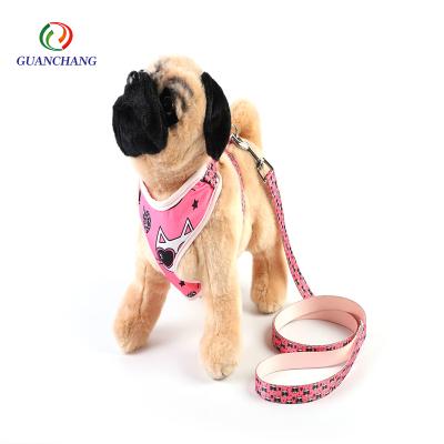 China Designer Factory Direct Fashionable Soft Mesh Padding Luxury Adjustable Custom Dog Harness Set for sale