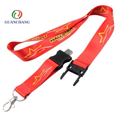 China Custom Polyester Sublimation Lanyards With USB Flash Drive 2gb 4gb 8gb Polyester Base On Your Design Depend On Order Quantity Factory for sale