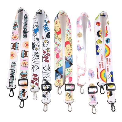 China Custom Polyester Adjustable Lanyards Popular Cheap Custom Card Holder Phone Straps Sublimation Key Straps for sale