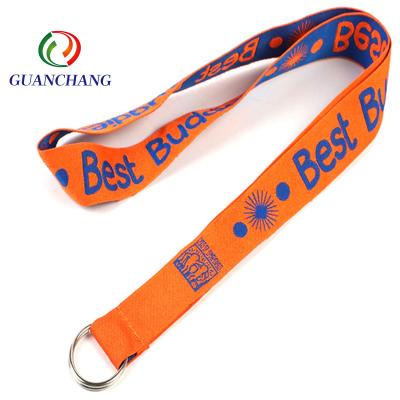 China Non-Toxic Woven Polyester Jacquard Braided Logo Personalized Neckline Band Lanyard Main Chain Strap for sale