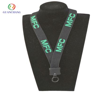 China Custom Logo High Quality Braided Embroidery Polyester Jacquard Lanyard Braided Lanyard With Keychain for sale