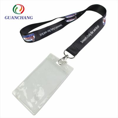 China Wholesale Business Card Factory Polyester Fashion PVC ID Card Holder Lanyard With Logo for sale