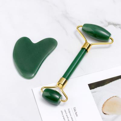 China Simple Turquoise Verde Simple Turquoise 3d Face Customized Label 3d Face Stone Jade Roller Massager Jade Roller Massage Gua Sha Stone Anti Aging Board for sale