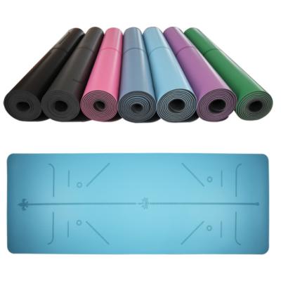 China Eco - Friendly Line Natural Rubber PU Yoga NBR Custom Fitness Position Mat for sale