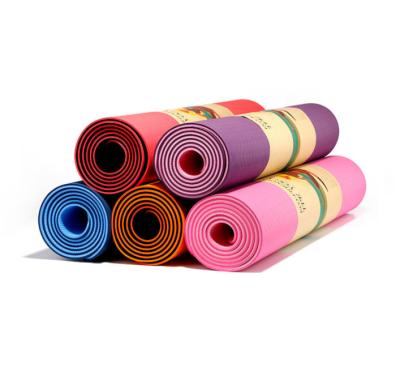 China Tape Eco-friendly Professional Non Slip Design Fitness Exercise Gym Fitness 6mm Custom Tape Yoga Mat for sale