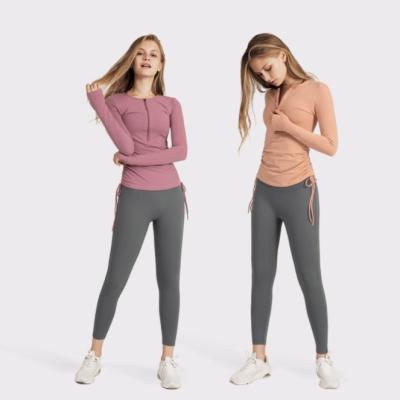 China New Breathable Sport Wear Long Sleeves Yoga Set Leggings Workout Running Sport Wear Yoga Sets for sale