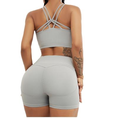 China Breathable Hot Selling Yoga Two Piece Shorts Set Lady Work Out Fitness Gym Sport Yoga Set for sale