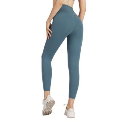 China Women's Sports Breathable Fitness Gym Butt Crac! crack! butt bottoming gaiters no line yoga embarrassment long pants for sale