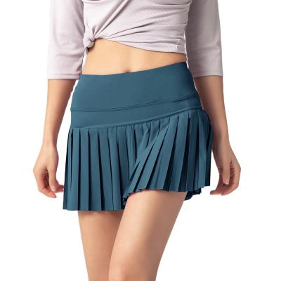 China Summer Women Workout Yoga Breathable High Waist Sports Short Skirt With Underwear for sale