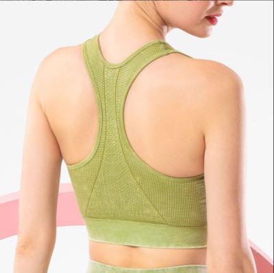 China High Impact Breathable Sports Bra No Ring Fitness Yoga Bra Seamless Soft Comfortable Cross Steel Back Wire Yoga Bra for sale