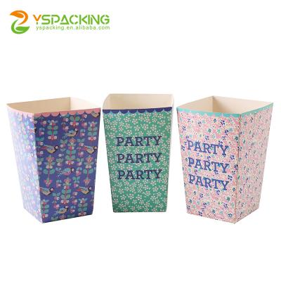 China New Custom Eco-friendly Recycled Disposable Popcorn Boxes Packaging Fries Chicken Wings Party Food Paper Box for sale