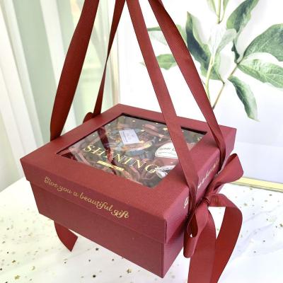 China Recycled Materials Wholesale Full Set Wedding Window Gift Box Wedding Hand Box Wedding Candy Paper Box for sale