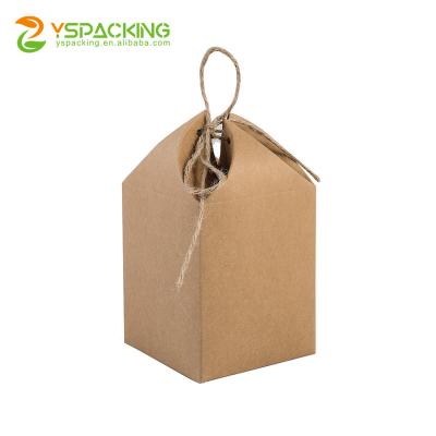 China Wholesale Recyclable Handmade New Kraft Paper Candy Box Sweet Gift With Hemp Rope Wedding Favor Boxes Party Gift Box for sale