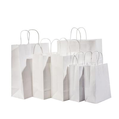 China Recyclable Luxury Eco Friendly Biodegradable White Paper Bag Shopping Packaging Printing Paper Bags for sale