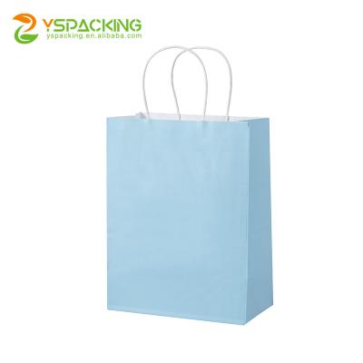 China Recyclable Wholesale Custom Color Logo Food Grade Size Take Away Colorful Kraft Paper Bag With Handles For Coffee for sale