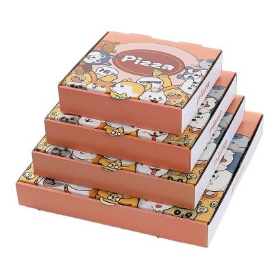 China Recycled Materials Wholesale Custom Corrugated 7 8 9 10 12 Inch Paper Takeout Box Multi-Size Corrugated Pizza Boxes With Logo for sale