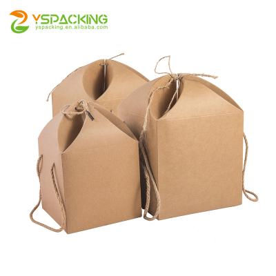 China Hot Sale Recyclable Wrapping Paper Candy Box Eid Mubarak Food Snack Baking Paper Boxes With Hemp Rope Handle for sale