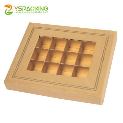 China Recyclable High Quality Wholesale Custom Gold Foil Stamping Pillou Cardboard Chocolate Box PVC Window for sale