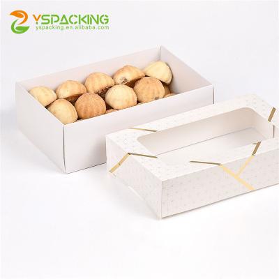 China New Recyclable Wholesale Custom Wedding Chocolate Paper Box Cookie Candy Cake Packaging Baking Boxes With PVC Window for sale