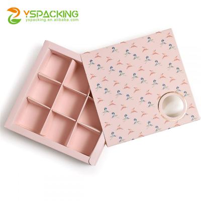 China Recyclable 9 Grids Bakery Candy Cupcake Food Packaging Box Christmas Cookies Pastry Dessert Paper Box With Window for sale