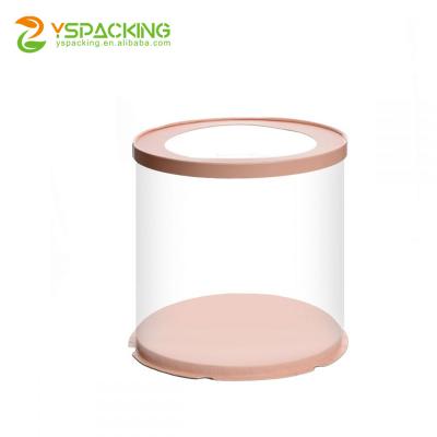 China Recyclable Cheap Pet 10inch Tall Transparent Cake Box Packaging Clear Plastic Bakery Cake Box For Birthday Wedding Christmas Party for sale