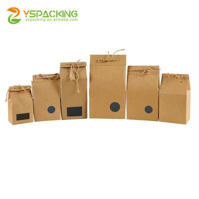 China Recyclable in Bakery Stock Food Packaging Cookie Wrapping Paper Brown Window Box with Ribbon Takeaway Paper Boxes for sale