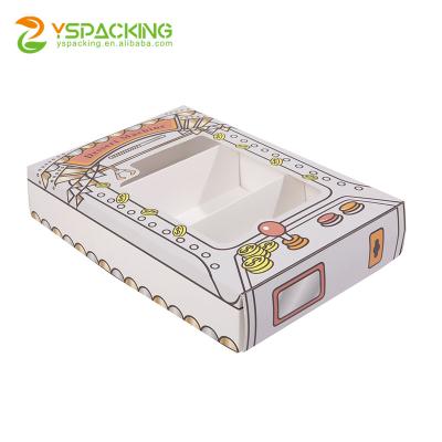 China New Wholesale Recyclable White Pastry Packaging Box PVC Baking Lid For Food Packing Cake Cookie Box Napkin Roll Pastry Box for sale