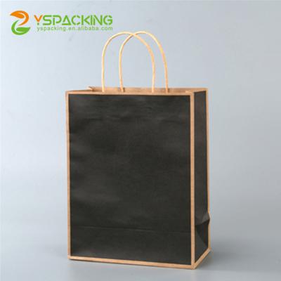 China Wholesale custom logo luxury recycled kraft paper takeaway shopping bag recyclable with handle for packaging for sale