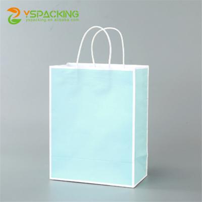 China Wholesale Cheap Custom Copy Recyclable Recycle Food Packaging Bags Kraft Paper Shopping Bag With Handles for sale