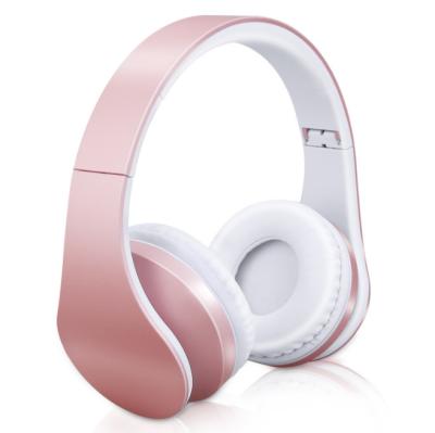 China Hot Selling Lightweight Foldable Earphone Earphone Rose Gold Wireless Gaming Headset With Microphone for sale