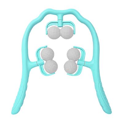 China Leg 6 Rolls Leg Sling Slimming Ring Muscle Roller Massage U Shape Manual Neck Massager S118 for sale