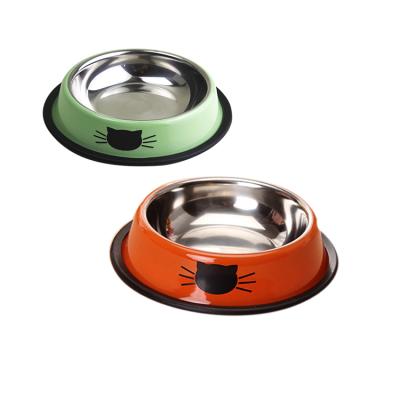 China Sustainable Portable Pet Water and Food Bowl Thickened Wholesale Stainless Steel Pet Bowls for sale